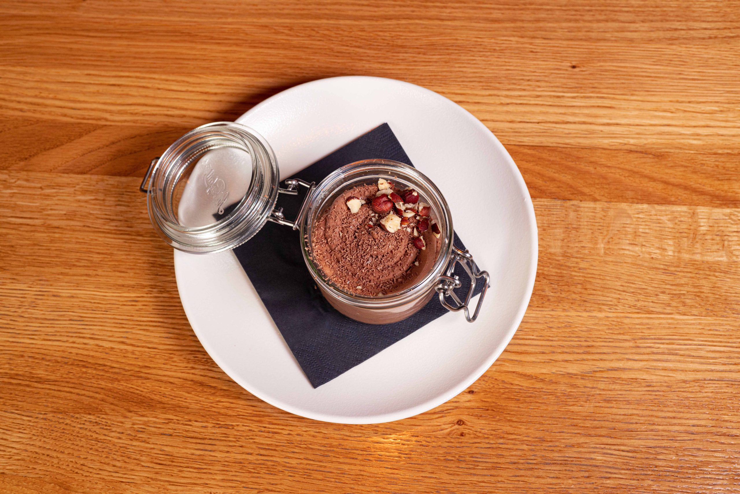 Glass of Chocolate Mousse and Hazelnut